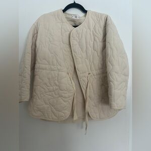 Mango Cream Quilted Jacket Size S